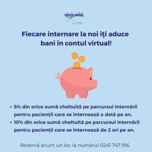 5% din orice sumă cheltuită pe parcursul internării pentru pa